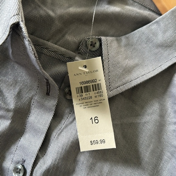 Ann Taylor Charcoal Dress Shirt NWT - Picture 5 of 7